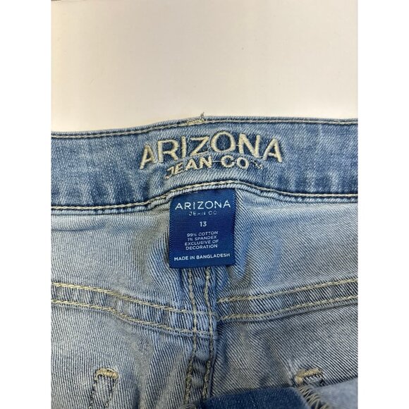 Arizona‎ Blue Denim Jean Shorts (size 13 juniors) Y2K 90s/00s - Picture 2 of 6